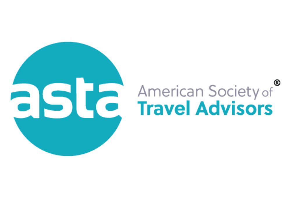 Logo of the American Society of Travel Advisors (ASTA) consisting of a large teal circle with the lowercase acronym 'asta' inside and the words 'American Society of Travel Advisors' to the right.