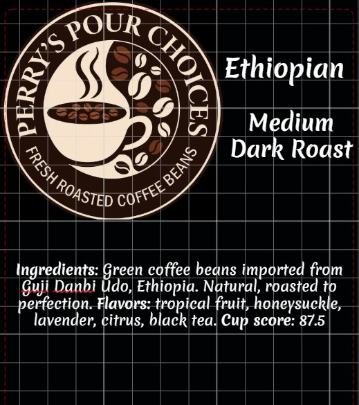 Ethiopian single origin, medium dark roast