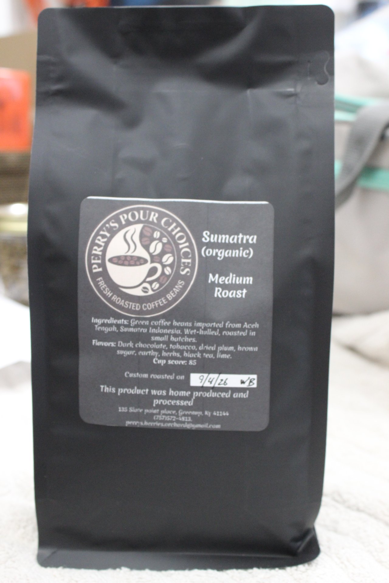 Sumatra organic, single origin, medium roast