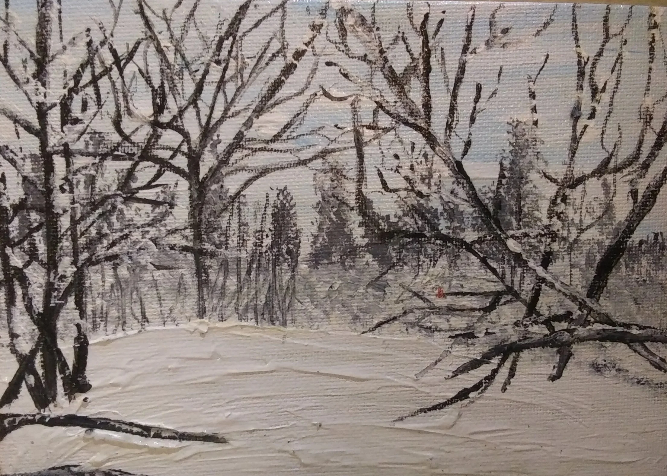 Nature Study Winter
Acrylic on canvas
4"x5"
2019