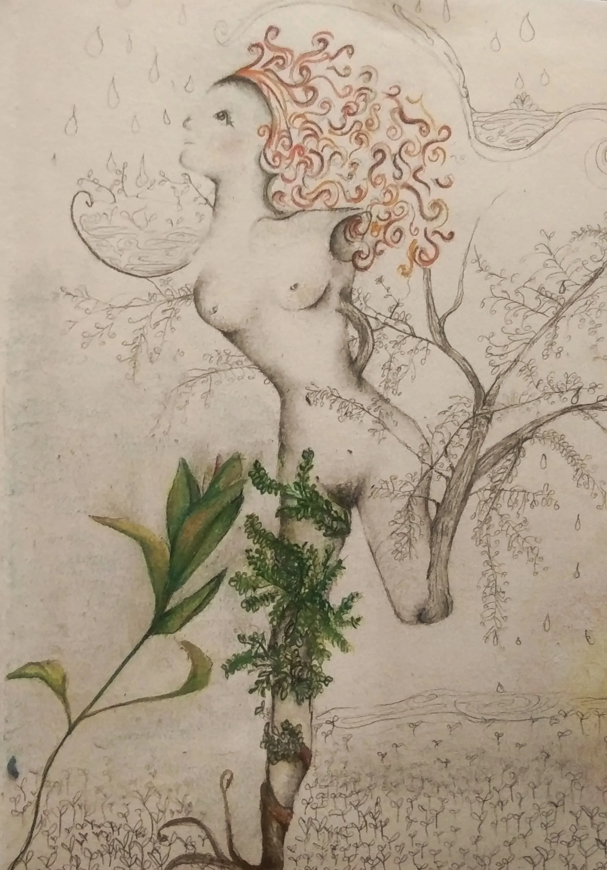 Becoming Again
Colored pencil and graphite on paper
8"x11"
2019