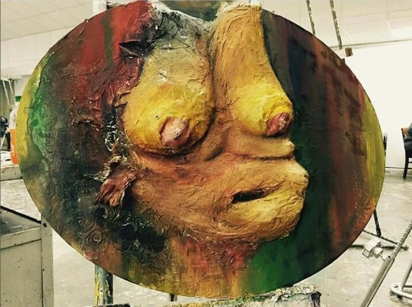 Fear
Acrylic and tissue paper on canvas - relief
18"x24"
2015