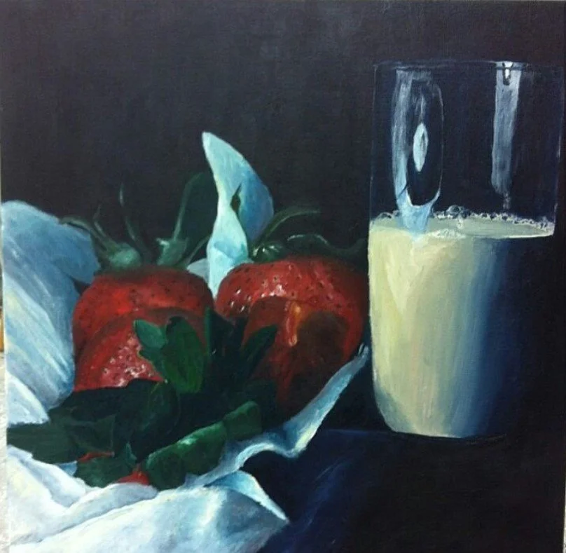 Still Life - Strawberries and Milk
Acrylic on canvas
24"x24"
2012