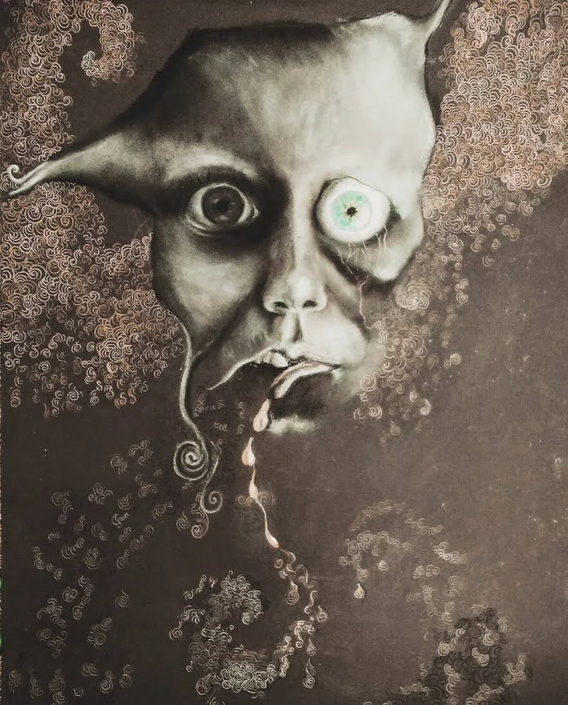 The Truth Swims Out
Charcoal and colored pencil on paper
24"x36"
2016