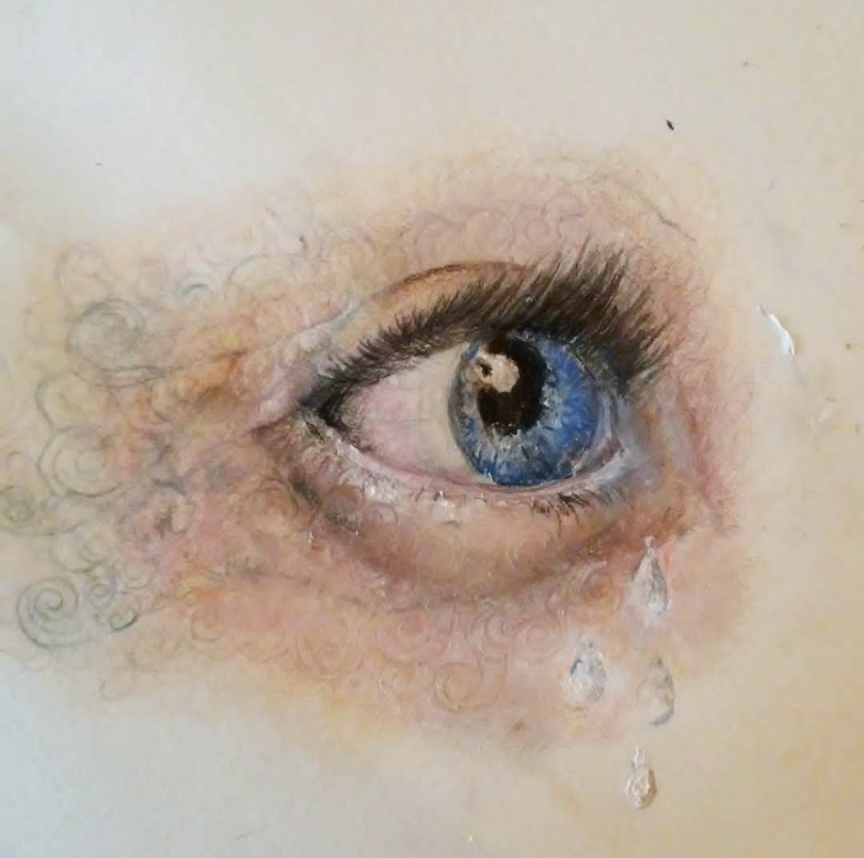 Eye Cry
Oil pastel and colored pencil on paper
4"x4"
2017