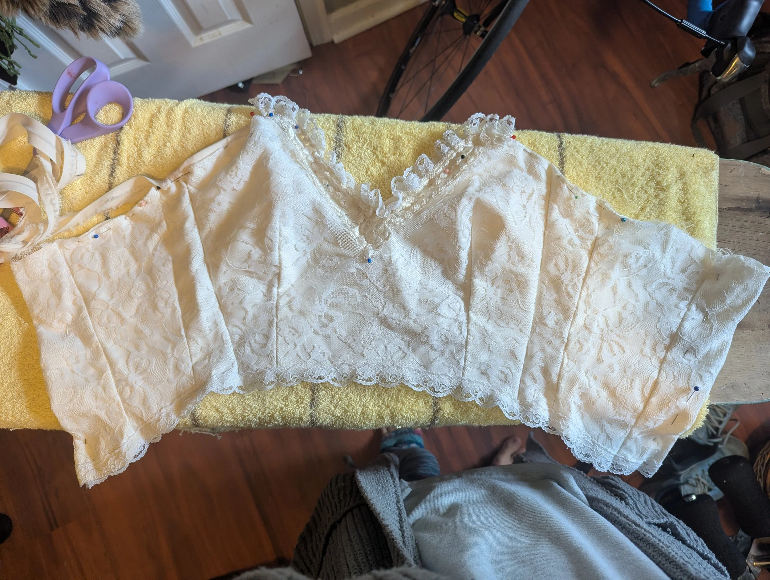 Wedding Corset Top
Original Design - Machine sewn repurposed 1980's wedding dress
2025