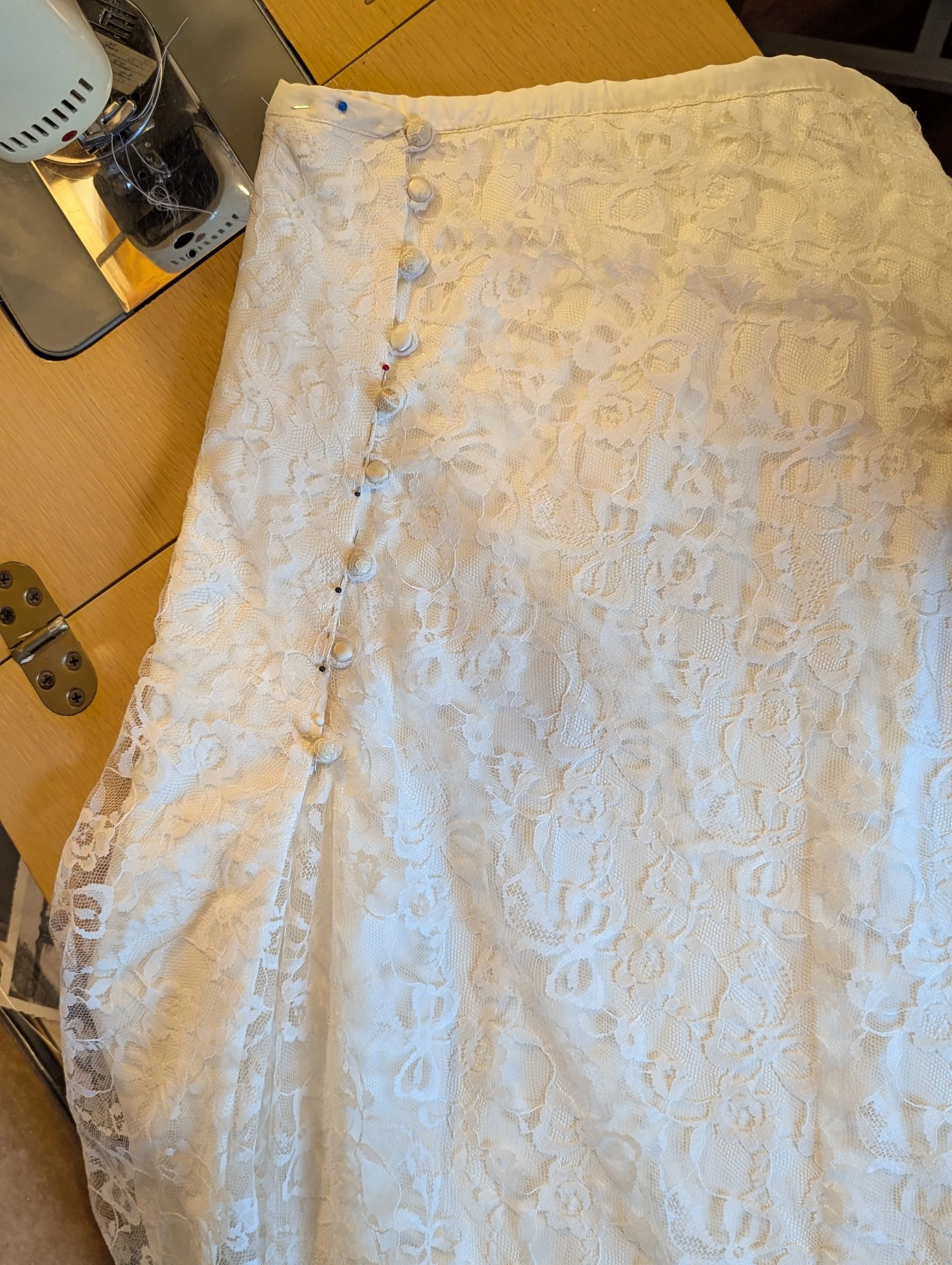 Wrap Around Wedding Skirt
Original Design - Machine sewn repurposed 1980's wedding dress
2025