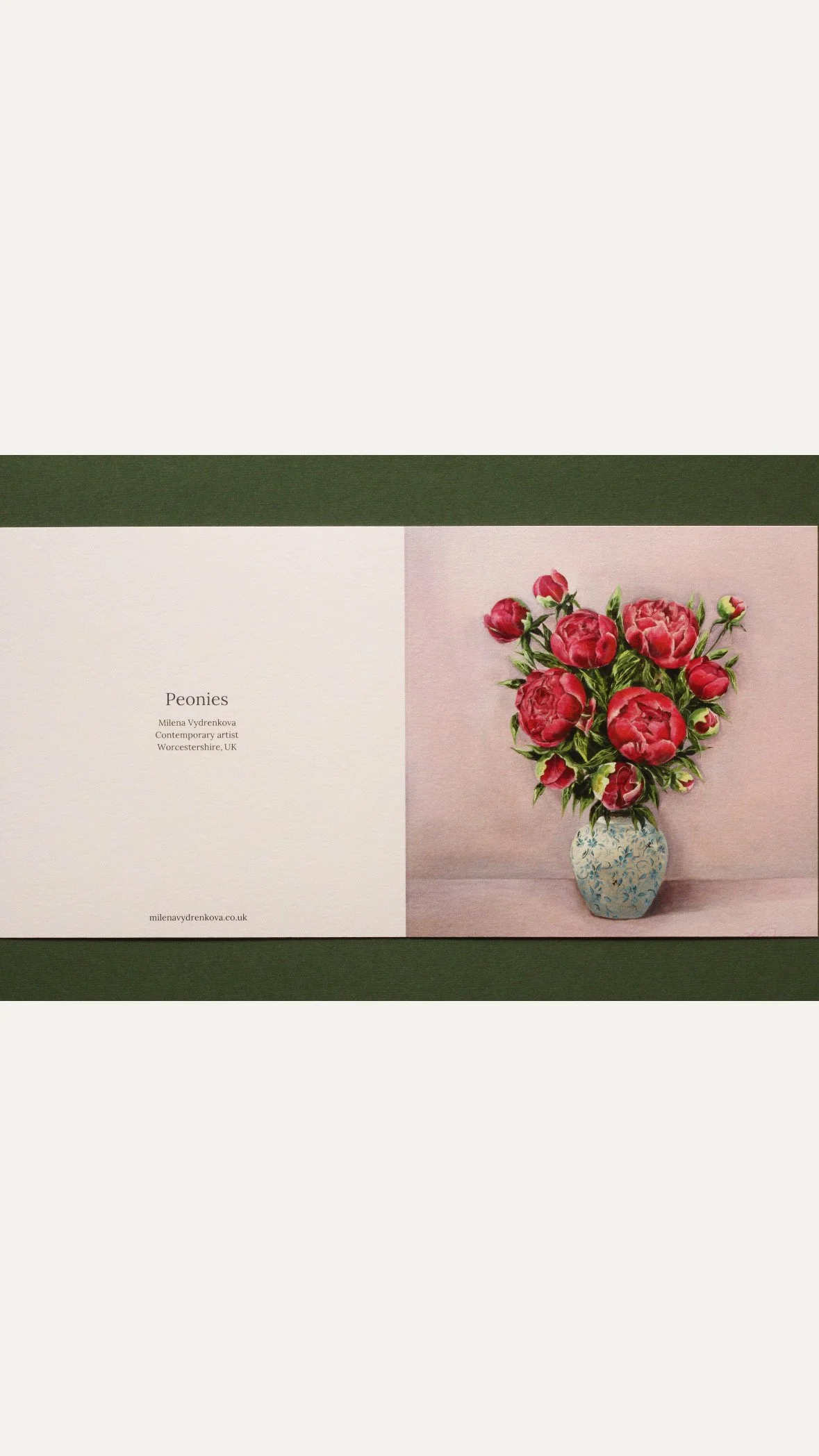 Peonies greeting card