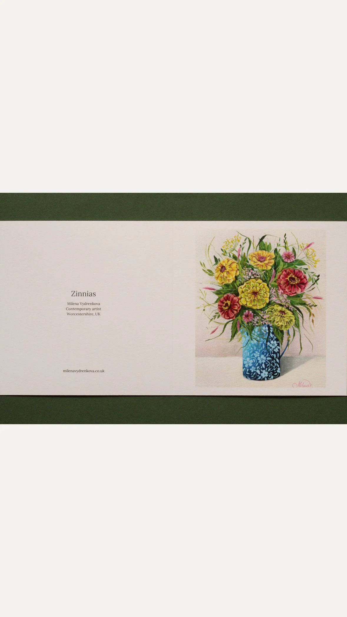 Zinnias greeting card