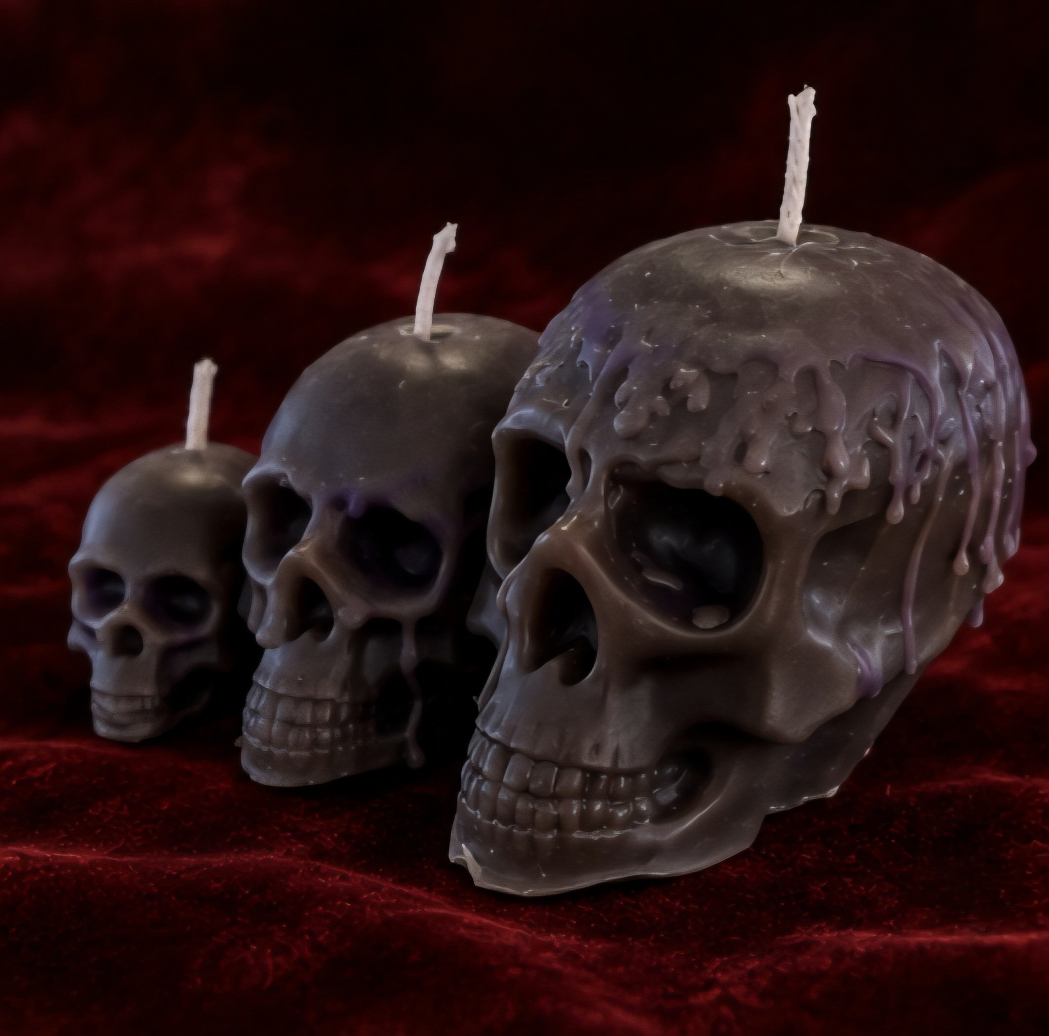 Melting Skull Candles (Set of 3