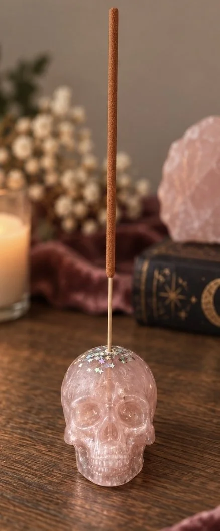 Resin Skull/Incense Holder