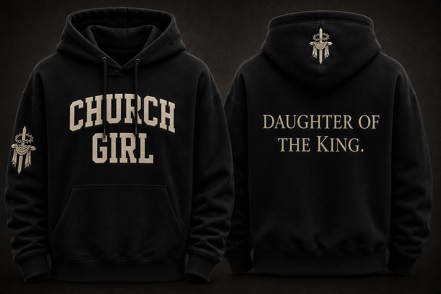 Church Girl Daughter of King hoodie.png