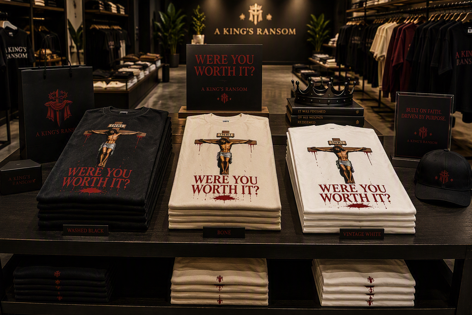 Were You Worth It? Christian graphic t-shirts from A King's Ransom