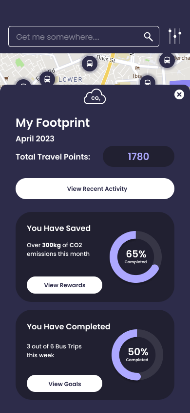 My Footprint screen designed in figma