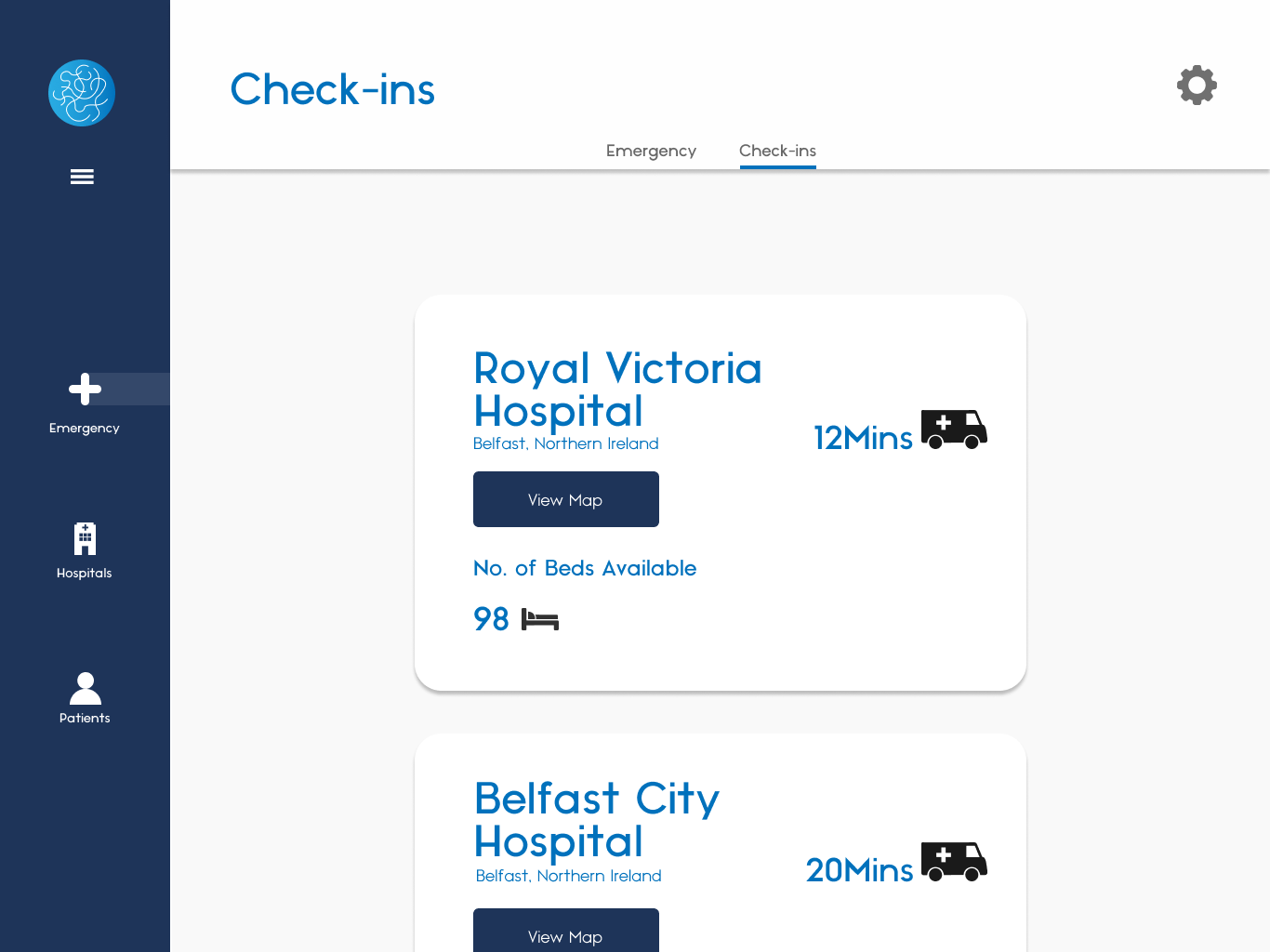 Image displaying the check-in screen designed in figma