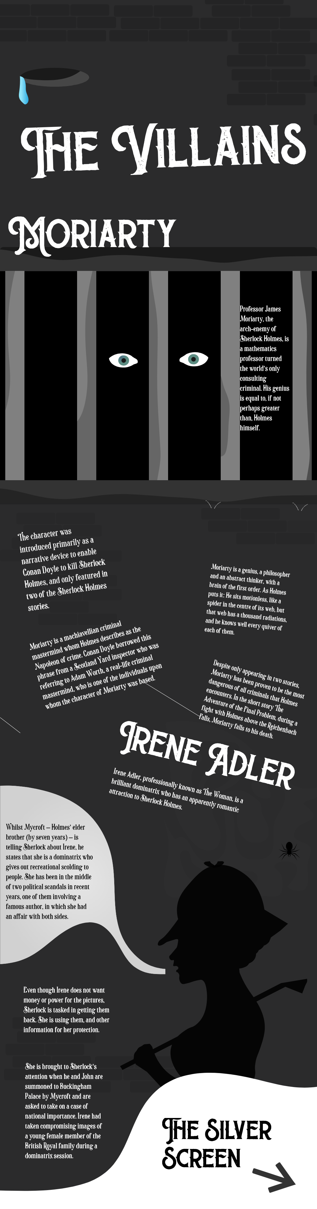 Illustrative screen displaying the villains screen designed in adobe illustrator and adobe xd