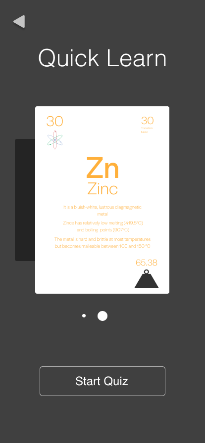 Older design of the element card