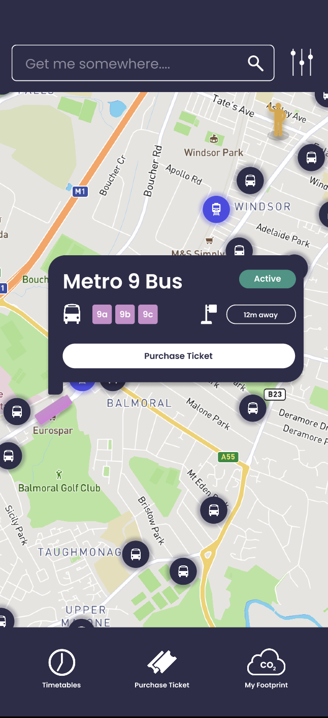 Bus prompt on the homescreen