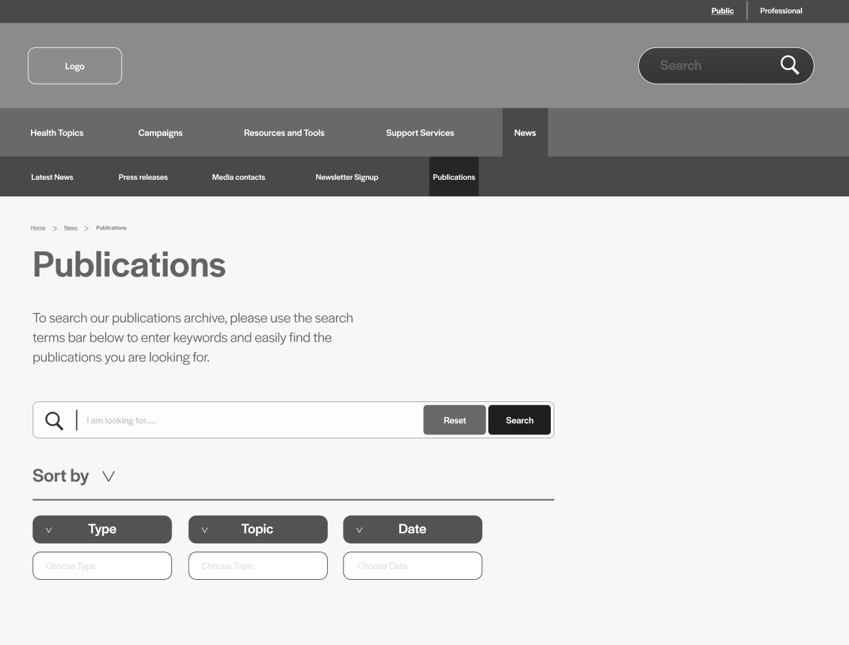 Image of the publication screen designed in figma
