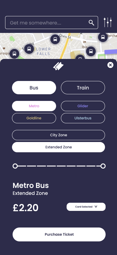 ticket purchase screen image designed in figma