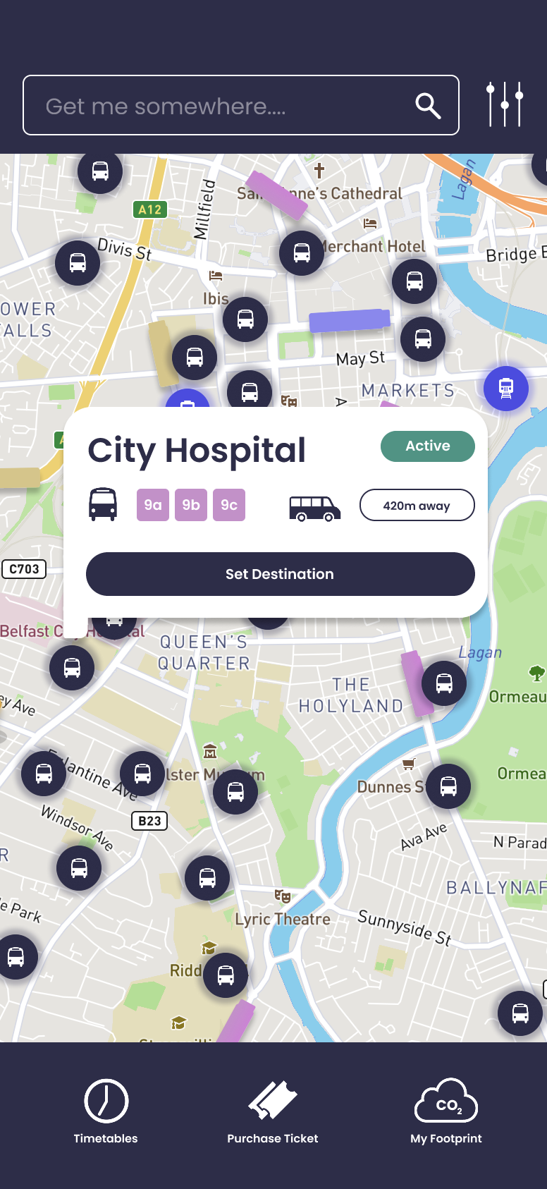 Bus stop prompt on the homescreen