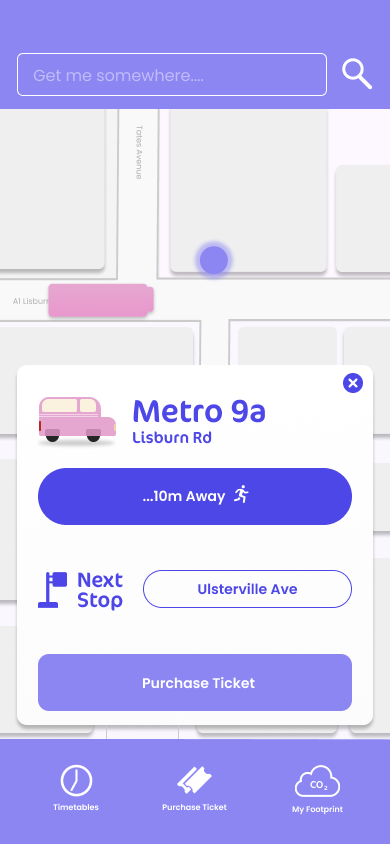 older designed screen displaying a bus prompt