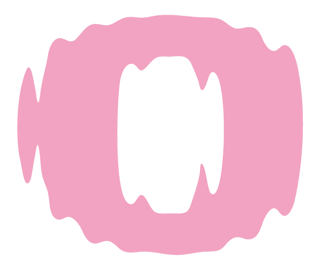 Une illustration d'un cœur stylisé en rose avec un fond noir.