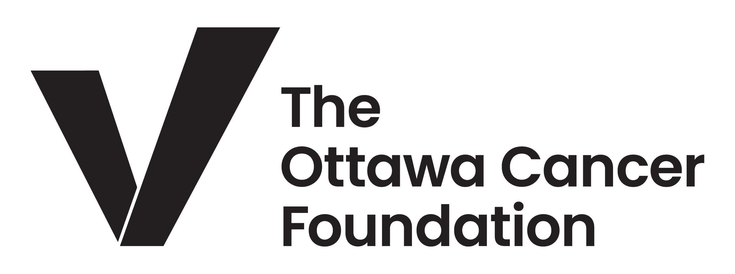 The Ottawa Cancer Foundation logo in black and white, featuring a stylized V and the organization name.