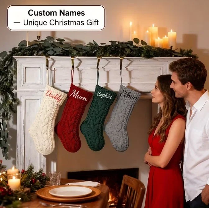 Personalised Cable Knit Christmas Stocking