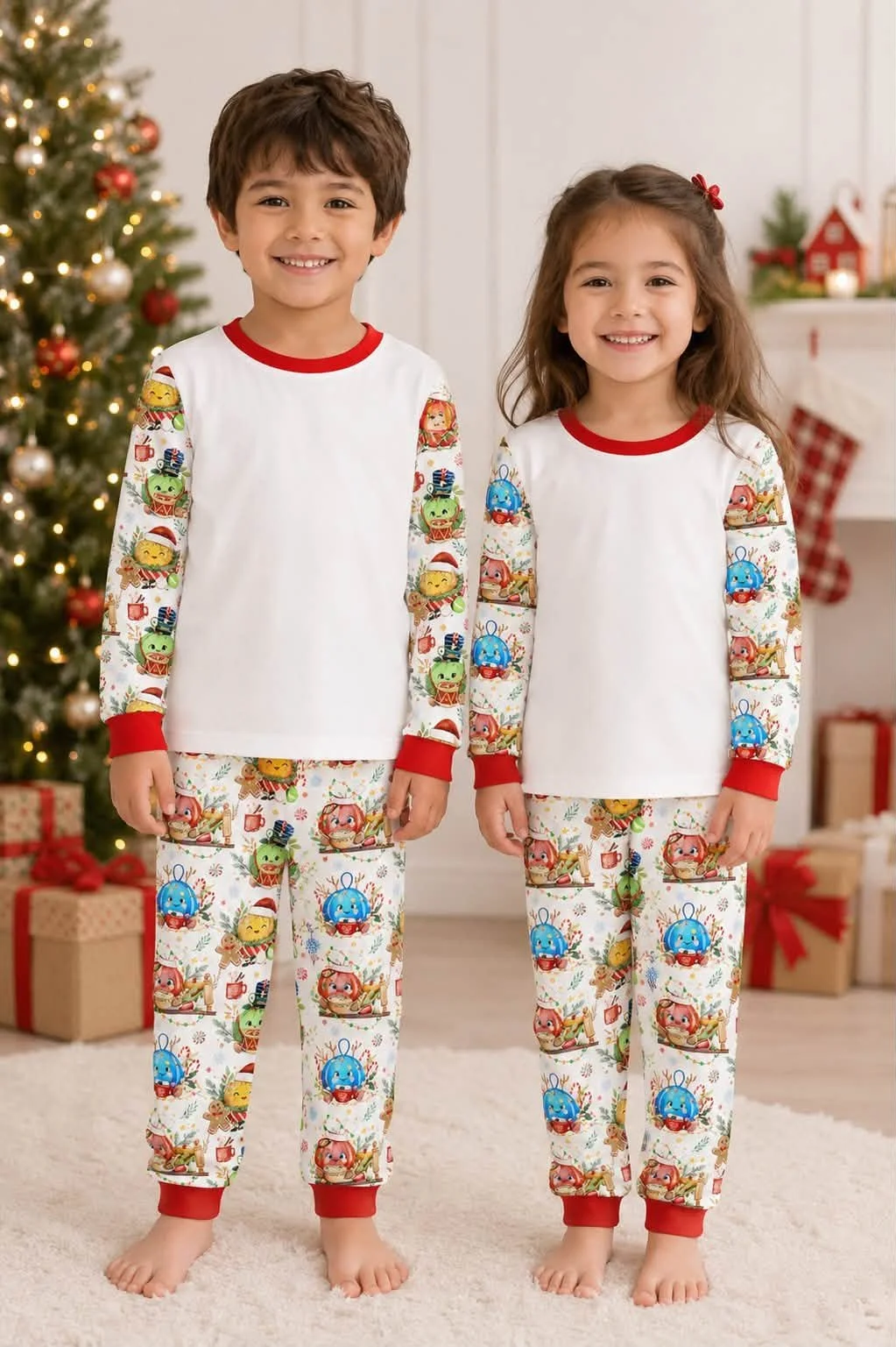 Festive Christmas Dumpling Pyjamas | Matching Family Christmas PJs | Kids Christmas Eve Pyjamas | Cute Christmas Sleepwear | *PRE-ORDER*