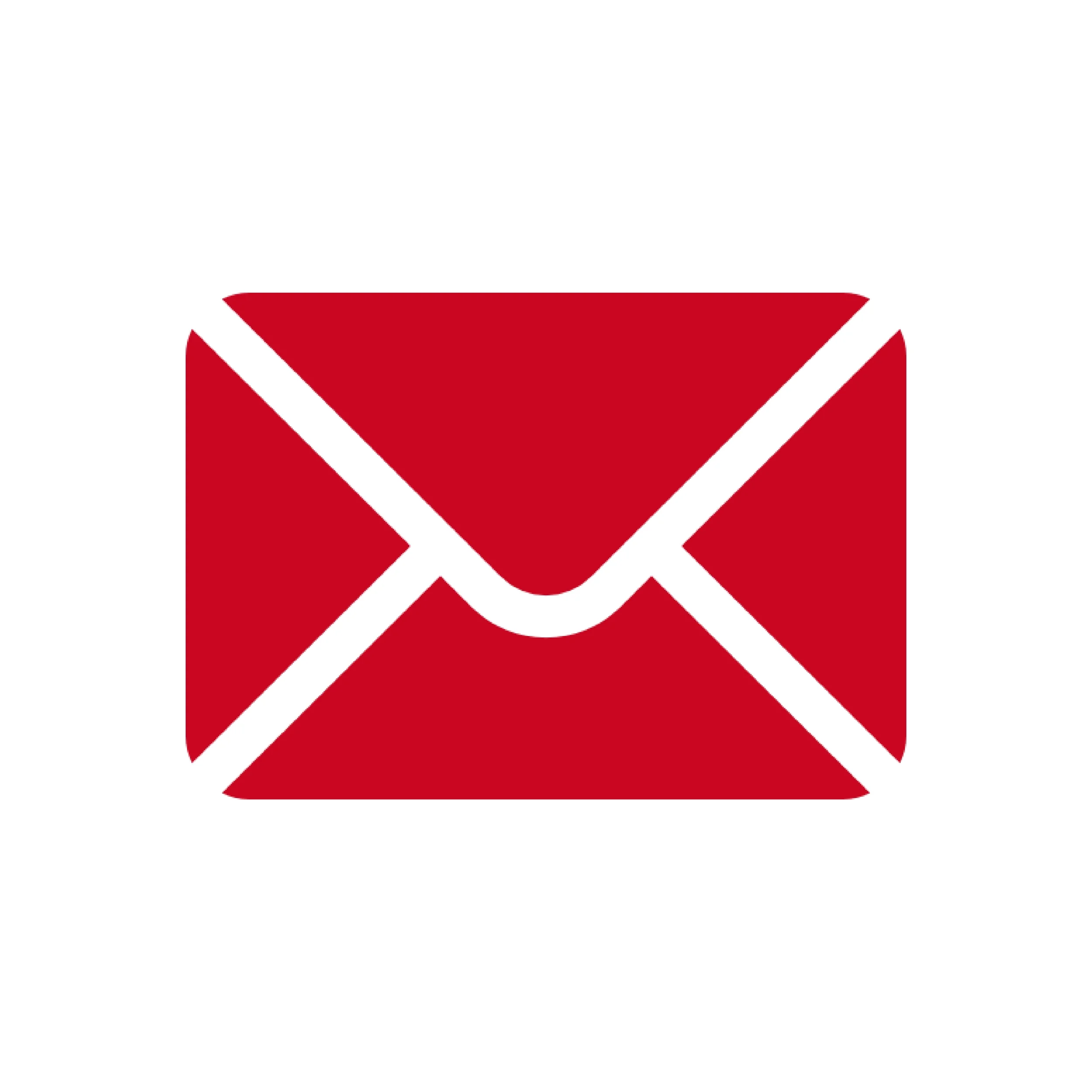 Red envelope icon with white background.