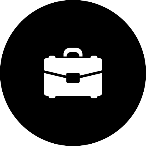 Icon of a briefcase on a black background