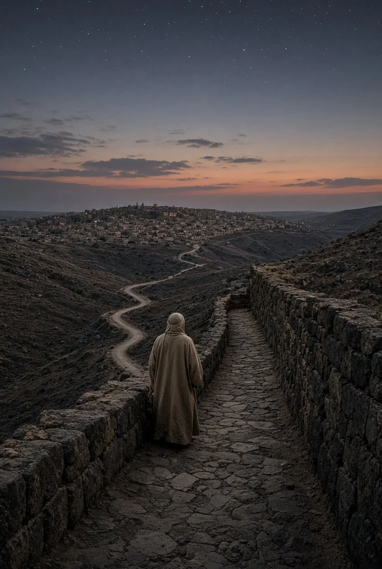 He takes the wall  where the road can still be seen  and the warning can still be cried. Habakkuk 2:1