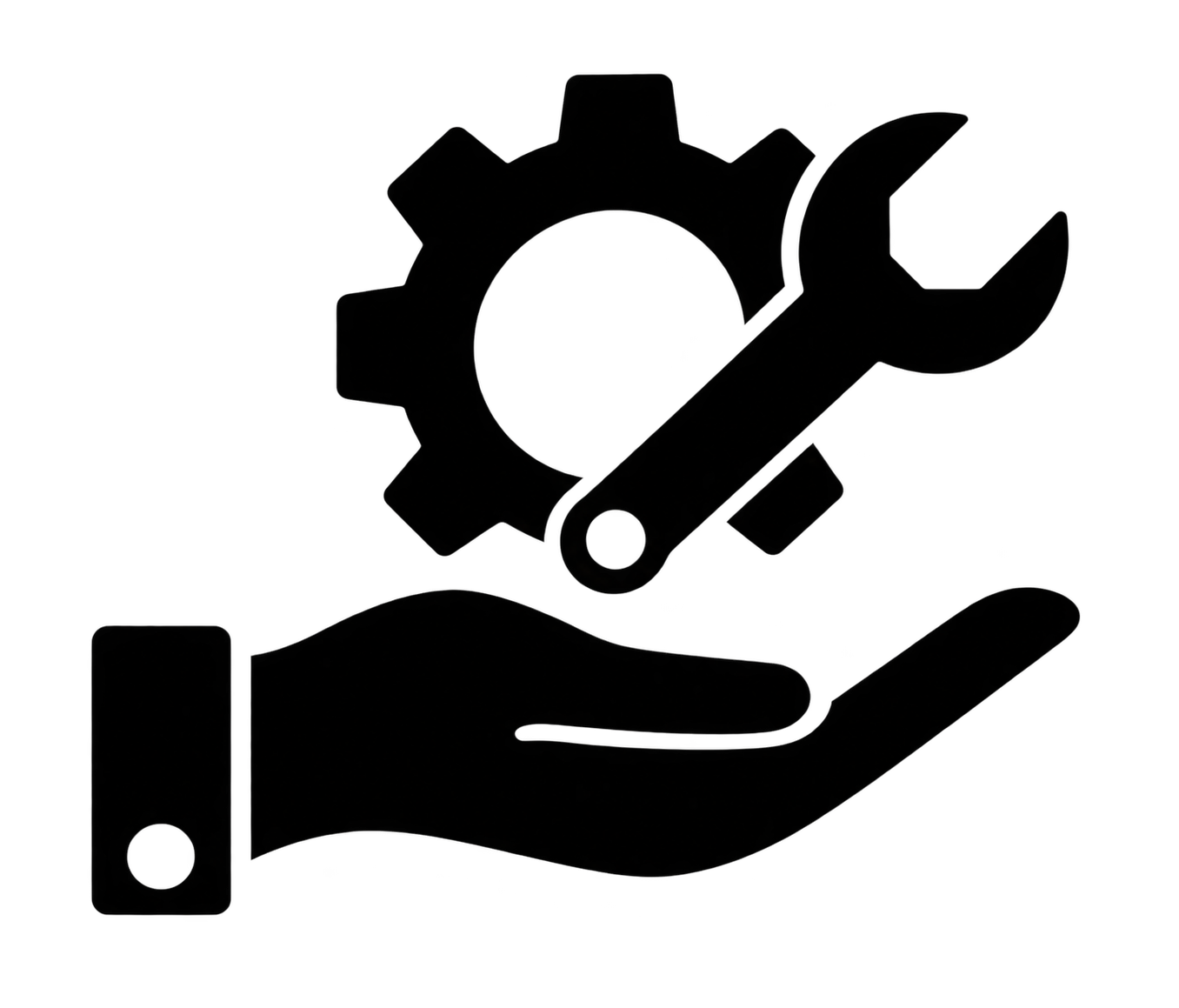Gear and wrench icon representing transformer maintenance and technical service