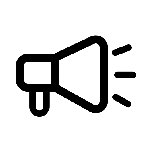 Icon of a loudspeaker with sound waves coming out
