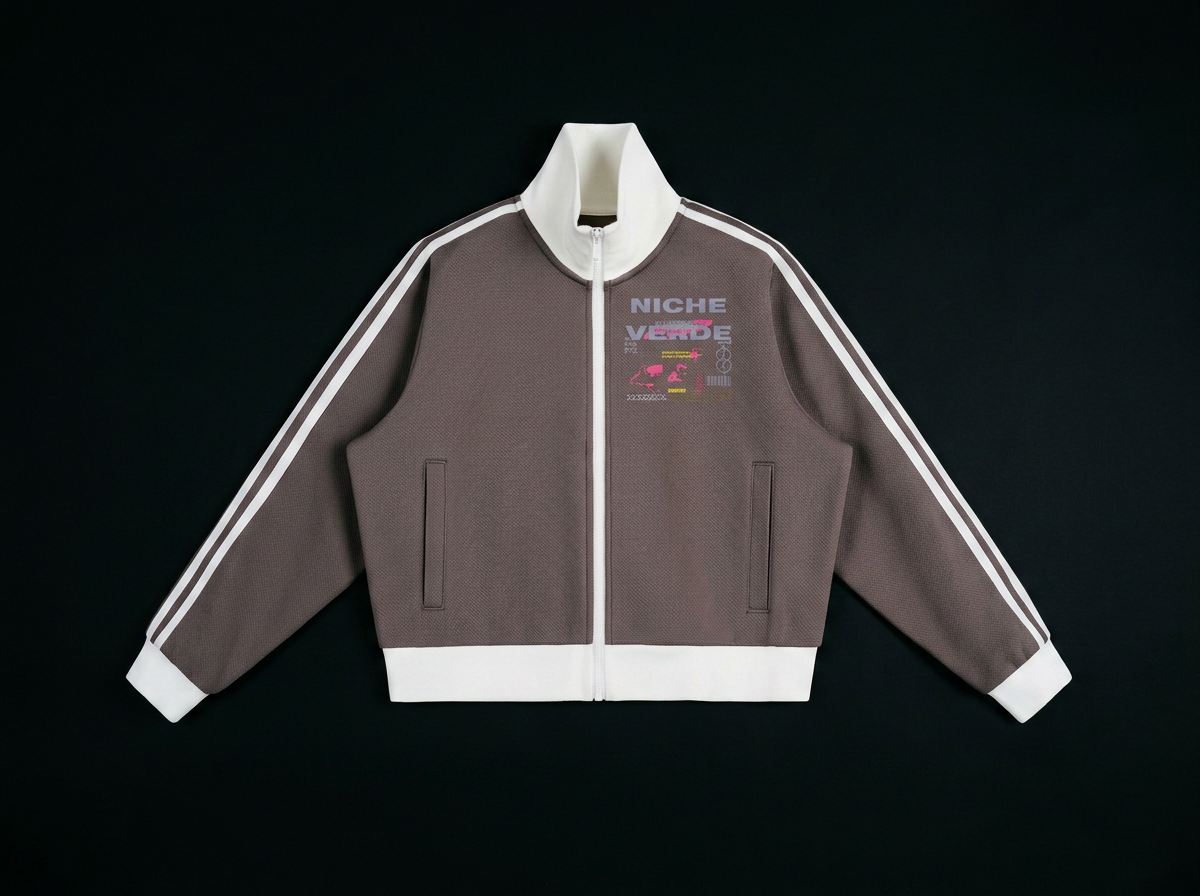 F#ck Friends Stripe Fleece Cropped Track Jacket