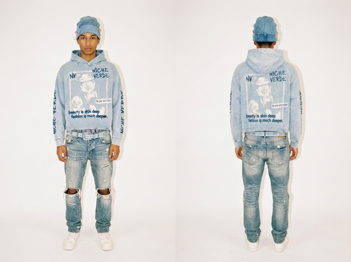 Vintage Washed Frayed-Hem Hoodie