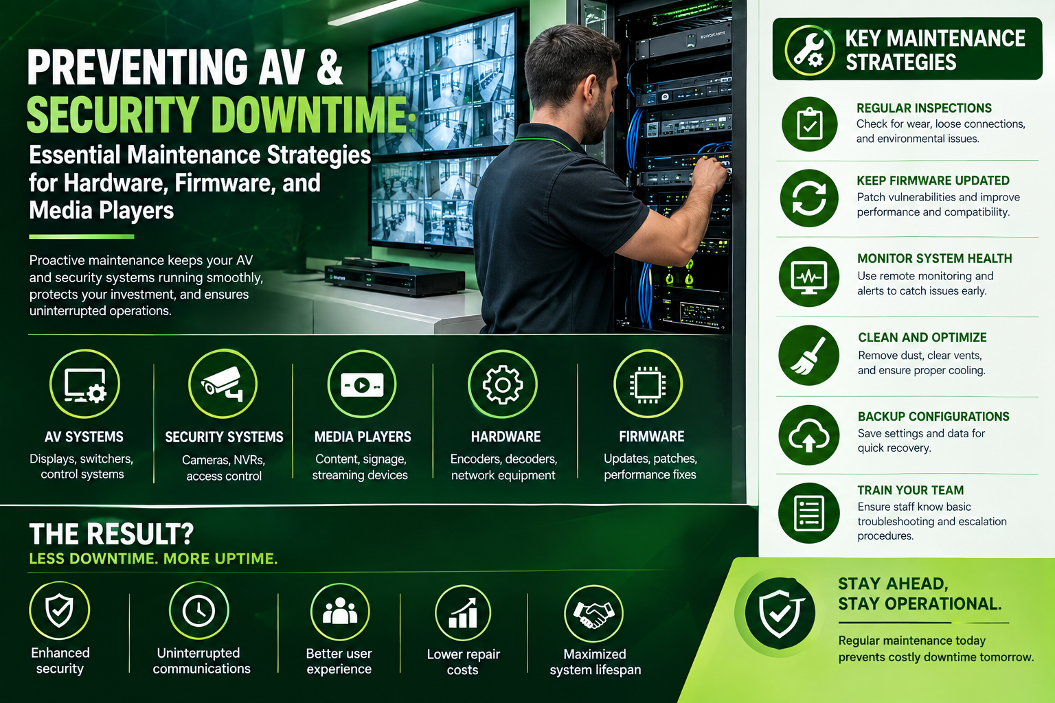 Preventing AV and Security Downtime: Essential Maintenance Strategies for Hardware, Firmware, and Media Players