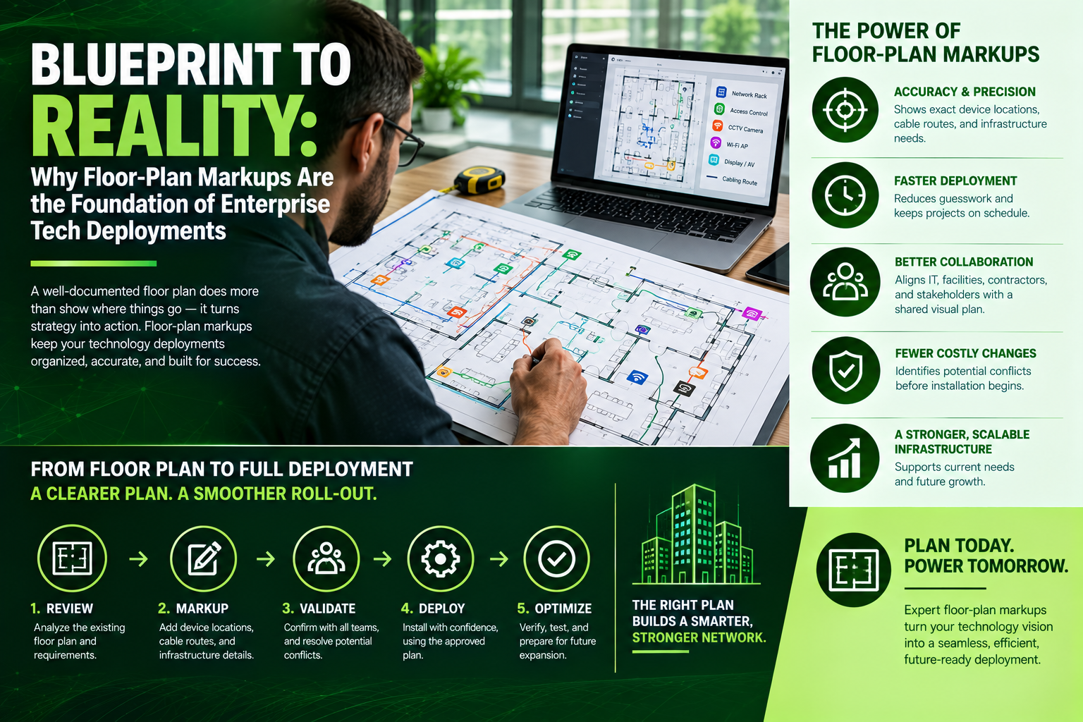 Blueprint to Reality: Why Floor-Plan Markups Are the Foundation of Enterprise Tech Deployments