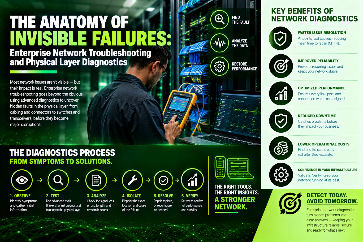 The Anatomy of Invisible Failures: Enterprise Network Troubleshooting and Physical Layer Diagnostics