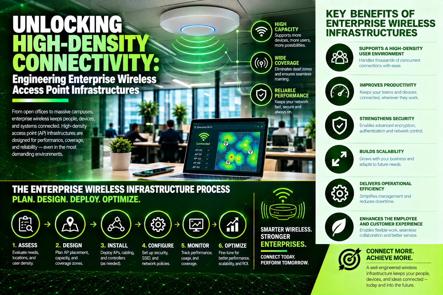 Unlocking High-Density Connectivity: Engineering Enterprise Wireless Access Point Infrastructures