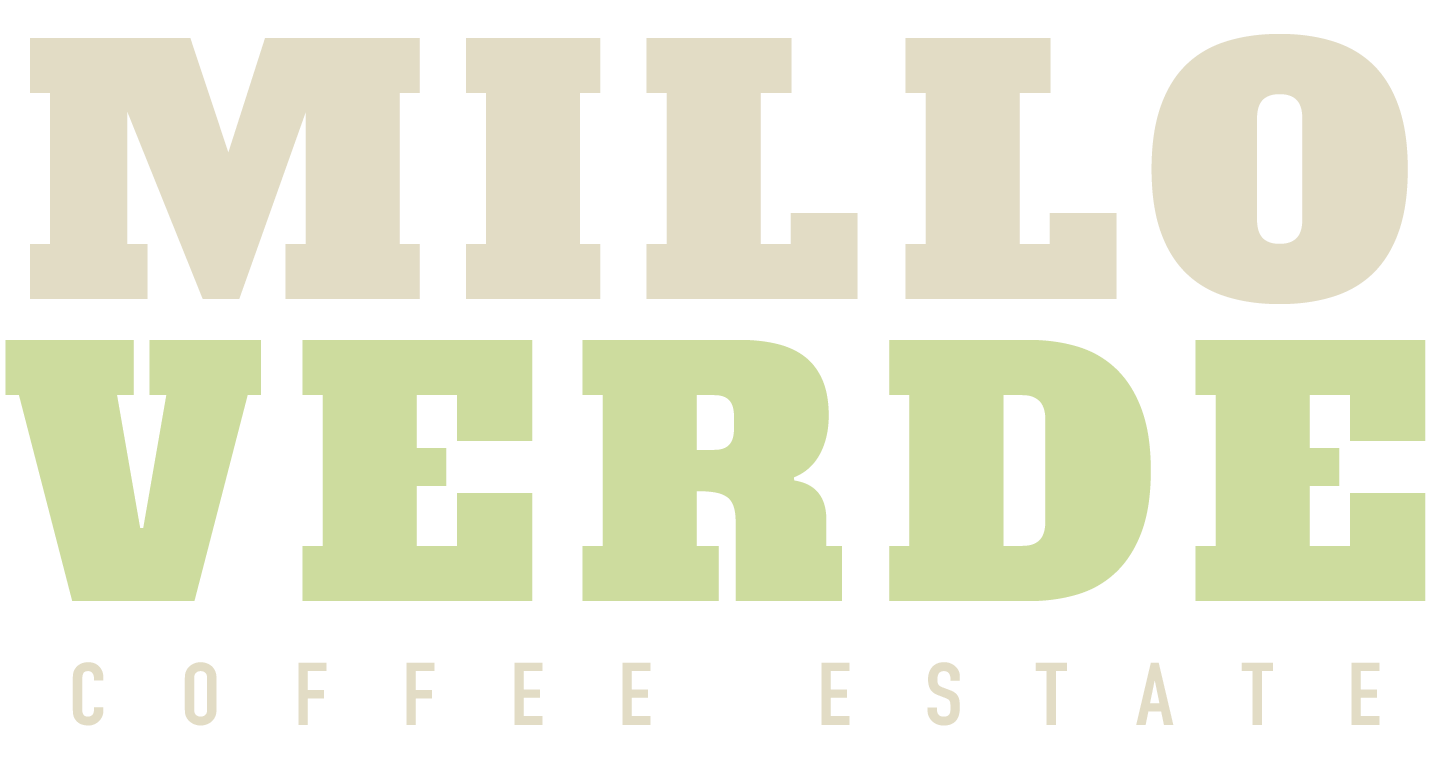 Text saying 'MILO VERVE' in large letters with 'COFFEE ESTATE' in smaller letters underneath.