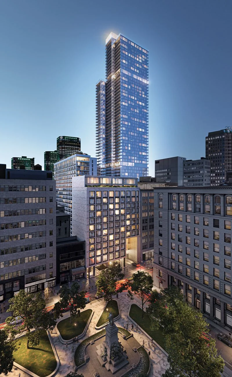 Plan A Square Phillips, condos à louer au centre-ville de Montréal dans une adresse résidentielle emblématique.
