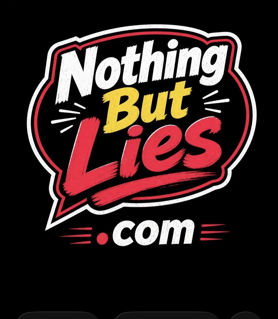 A graphic logo with bold, colorful text that reads, 'Nothing But Lies .com' on a black background.
