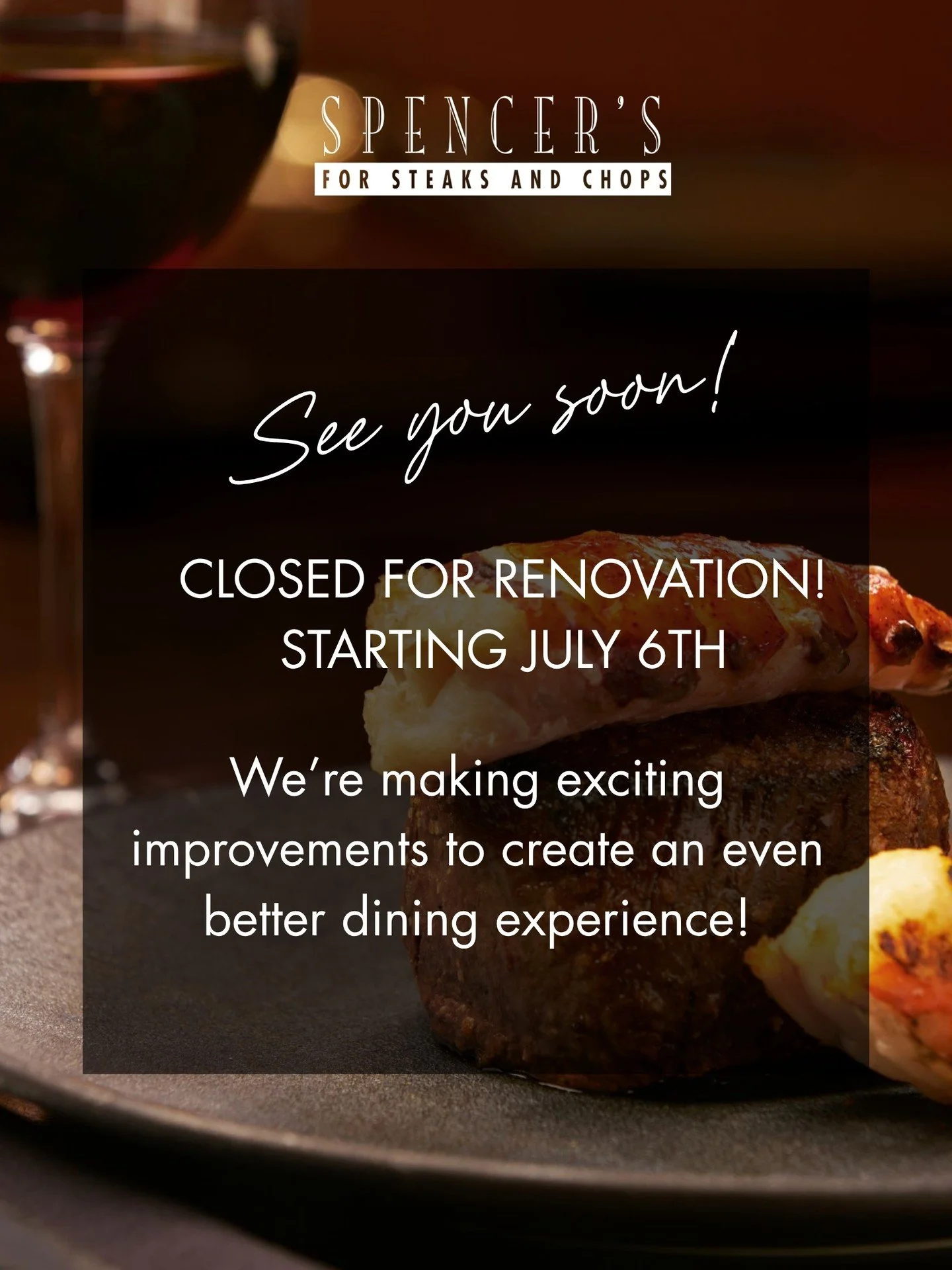 A refresh is coming! Spencer&rsquo;s will be closed July 6th through mid-August. We can&rsquo;t wait to welcome you back soon! Be sure to follow for updates along the way!