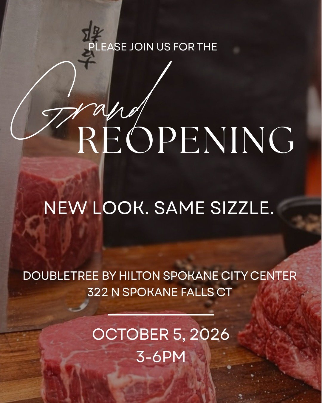 Come see what&rsquo;s new!
ㅤ
Join us for the DoubleTree Spokane and Spencer's Grand Reopening on Monday, October 5, from 3&ndash;6 p.m. Explore the newly renovated hotel and restaurant and enjoy chef-inspired bites, mocktails, beer, and wine.
Guests 