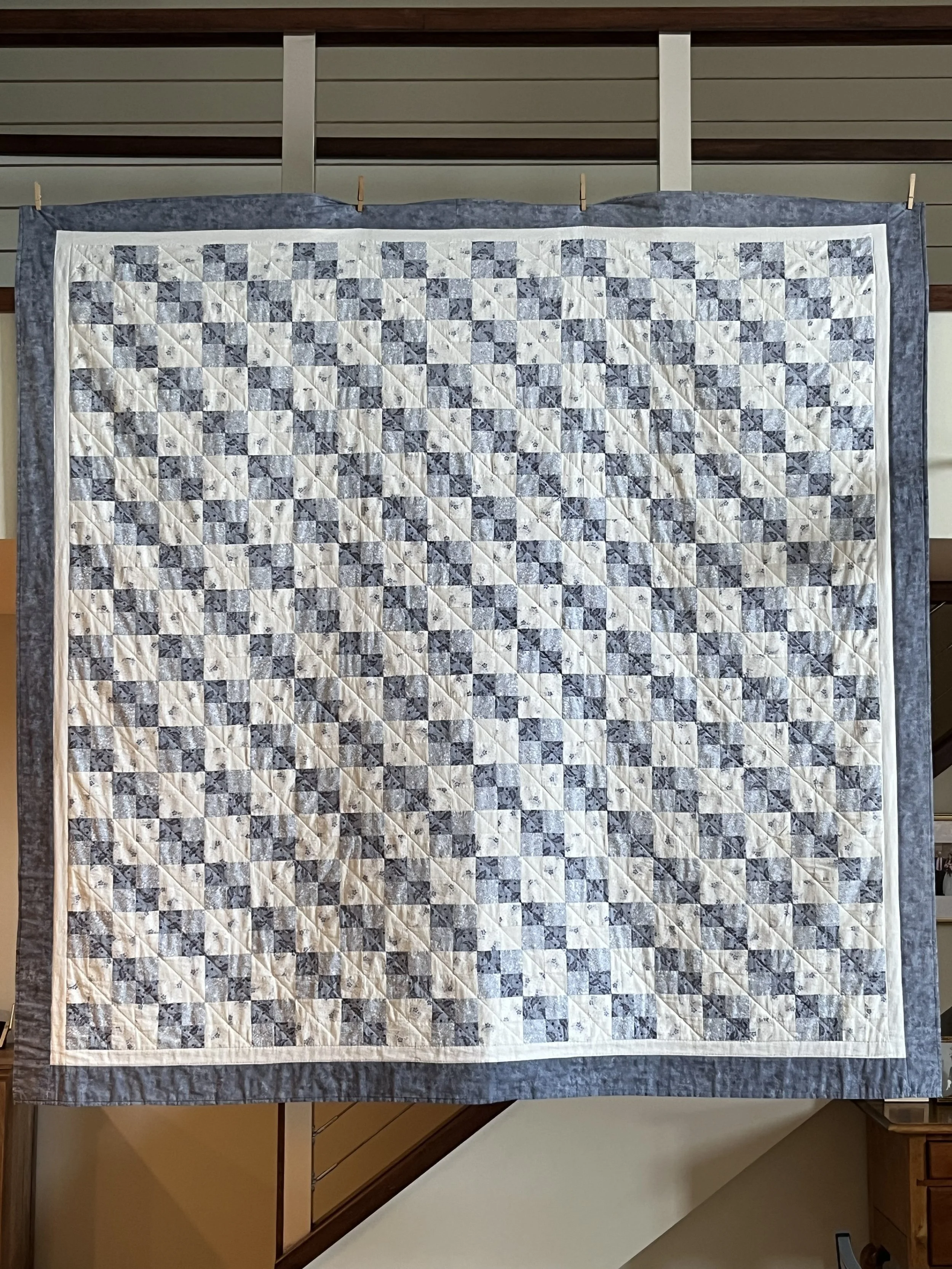Blue and White -- Queen Size