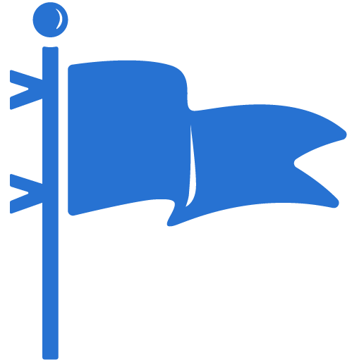 Illustration of a glue flag on a pole