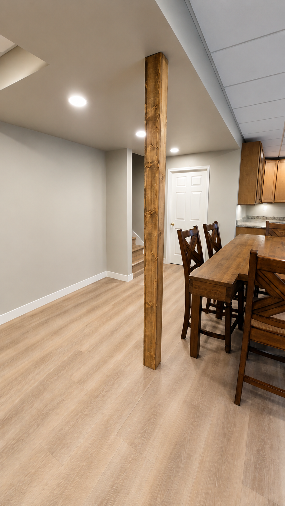 Custom Wood Basement Pole Wraps