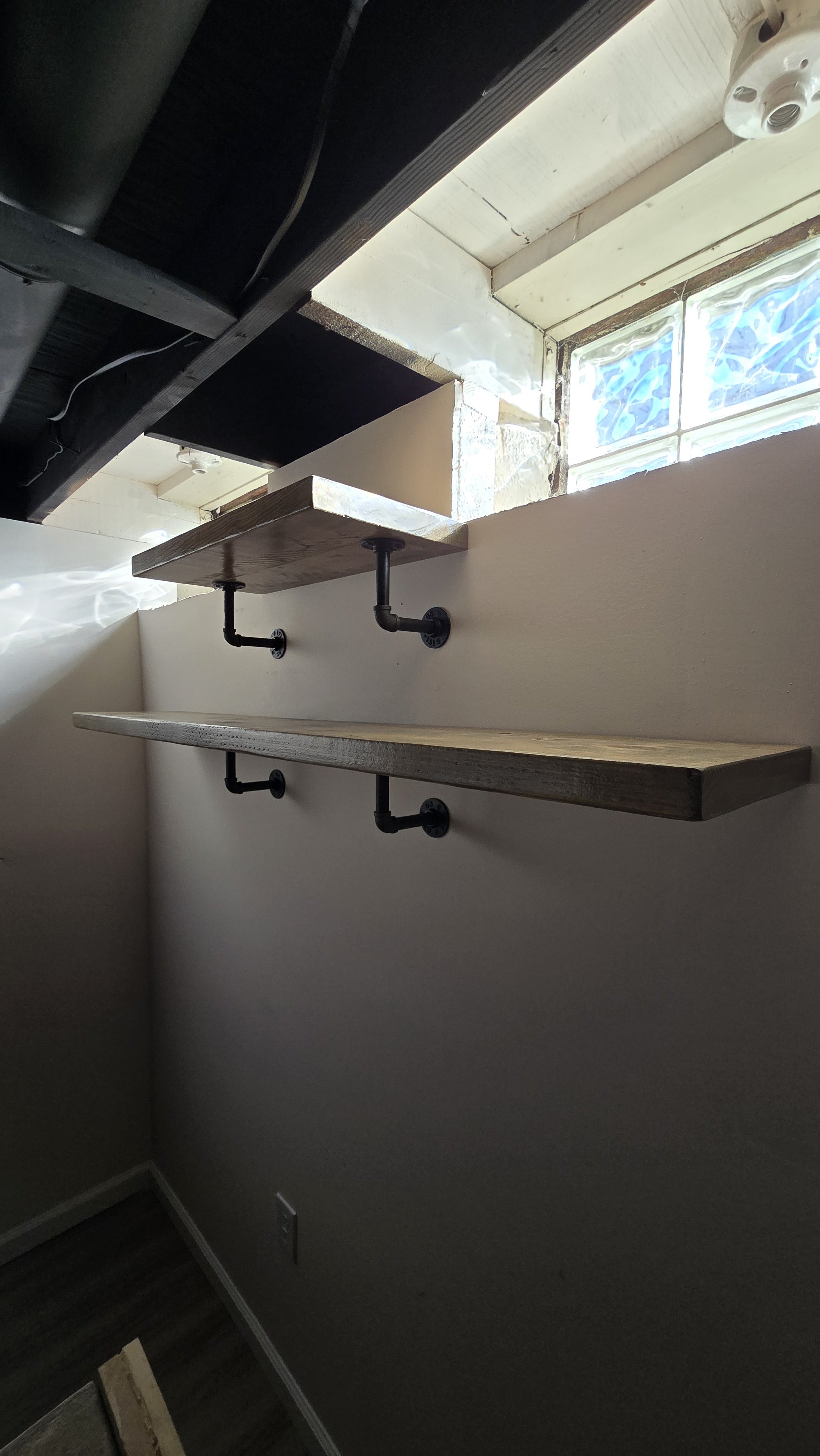 Handcrafted Pine Bar Shelves